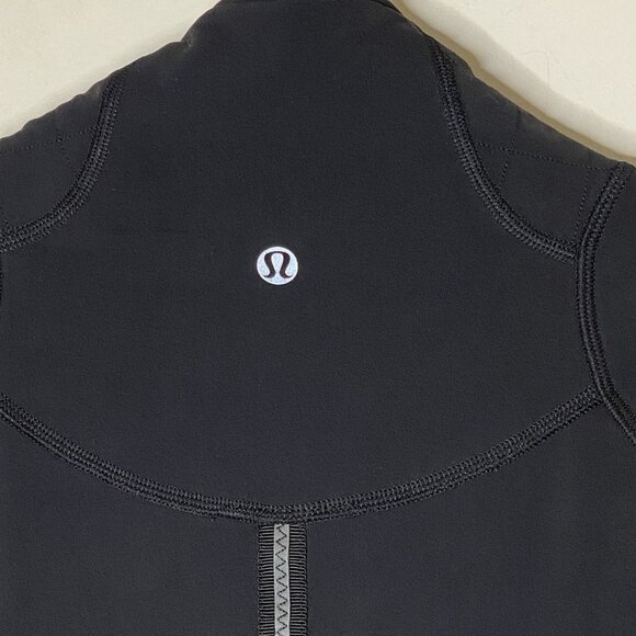 lululemon 6 Black Quilted Half-Zip Pullover Reflective Running Jacket Athleisure - Picture 5 of 7